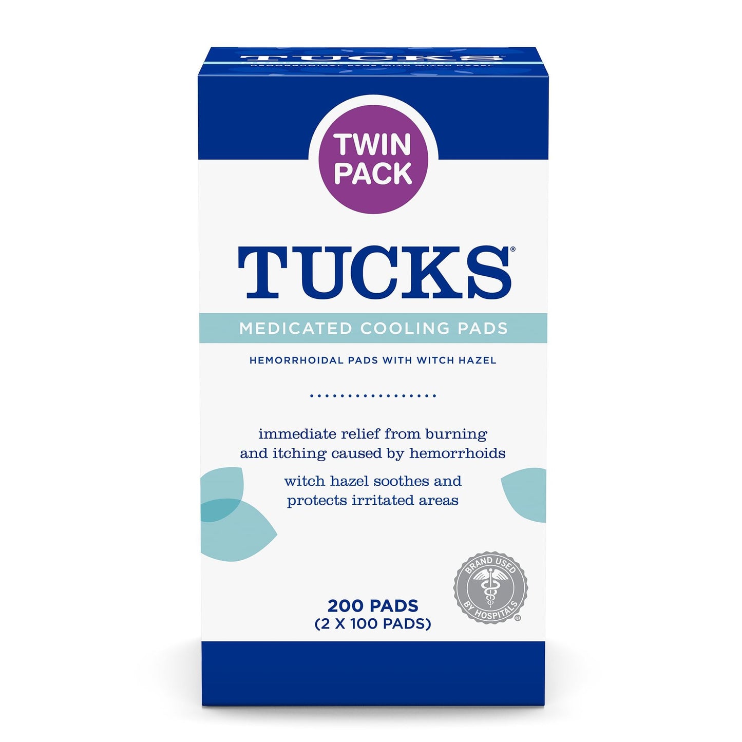TUCKS Medicated Cooling Pads, 200 Count - Witch Hazel Pads for Sensitive Areas, Cleanse and Protect from Irritation - Maple Wellness Supplements