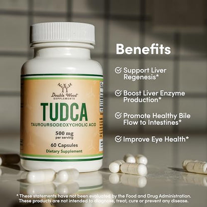 TUDCA Bile Salts Liver Support Supplement, 500mg Servings, Liver and Gallbladder - Maple Wellness Supplements