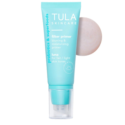 TULA Skin Care Face Filter Blurring and Moisturizing Primer - Luna, Evens the Appearance of Skin Tone & Redness, Hydrates & Improves Makeup Wear, 1fl oz - Maple Wellness Supplements