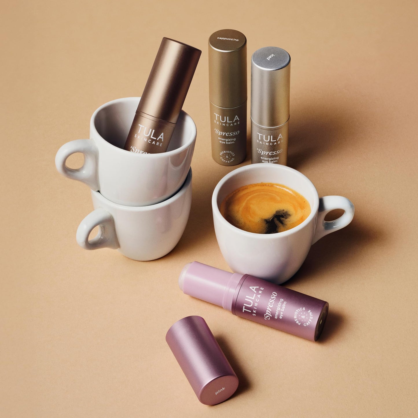 TULA Skin Care ‘Spresso Energizing Eye Balm, Gold Glow - Energizing & Hydrating Caffeine Under Eye Treatment for Dark Circles, Portable and Perfect to Use On-the-go, 0.35 oz. - Maple Wellness Supplements