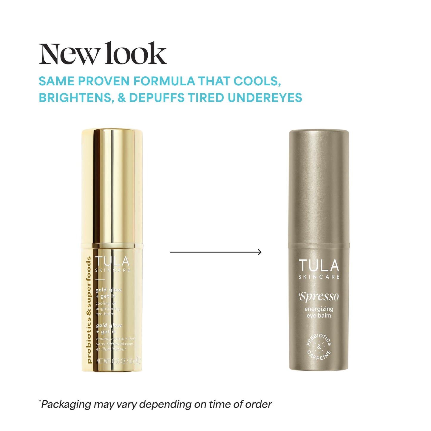 TULA Skin Care ‘Spresso Energizing Eye Balm, Gold Glow - Energizing & Hydrating Caffeine Under Eye Treatment for Dark Circles, Portable and Perfect to Use On-the-go, 0.35 oz. - Maple Wellness Supplements