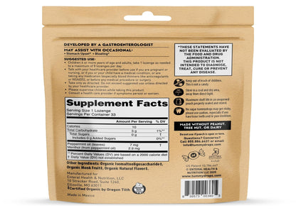 tummy drops No Sugar Crushed Peppermint Flavor, Gluten Free & Vegan, 33 Individually Wrapped Pure Peppermint Oil Lozenges Made with Organic Monkfruit - Maple Wellness Supplements