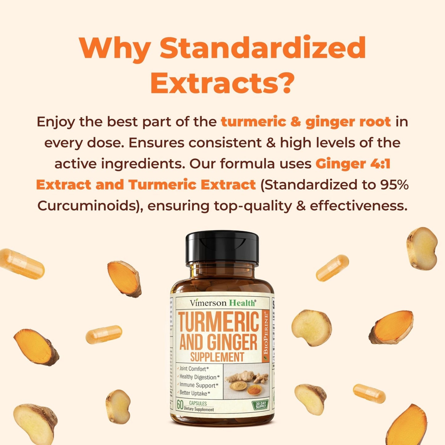 Turmeric and Ginger Supplement with Black Pepper for Joint Support, Digestive & Gut Health - Contains Organic Turmeric with Ginger Root Supplement - Maple Wellness Supplements