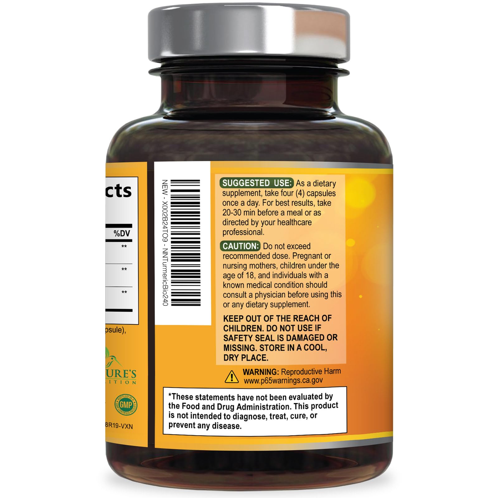 Turmeric Curcumin Supplement - 2400mg Organic Turmeric Per Serving - 95% Curcuminoids & BioPerine Black Pepper Extract for Best Absorption - Natural Vegan Joint Support - Maple Wellness Supplements
