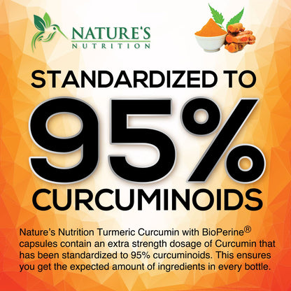 Turmeric Curcumin Supplement - 95% Curcuminoids with Organic Turmeric & BioPerine Black Pepper for Best Absorption - Daily Joint & Immune Health Support - Maple Wellness Supplements
