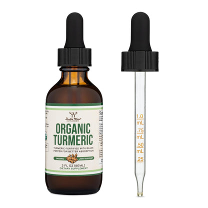 Turmeric Curcumin with Black Pepper Drops - Organic Turmeric Supplement Drops 1,180mg - 2FL OZ, 60 Servings (with Black Pepper Seed, Ginger, Rosemary, and Sage) - Maple Wellness Supplements