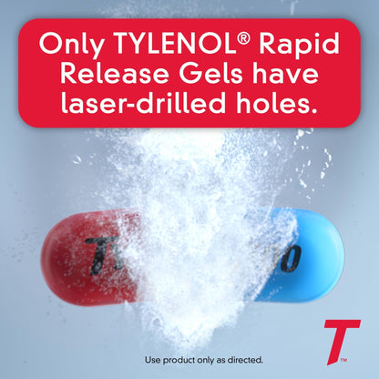 Tylenol Extra Strength Acetaminophen Rapid Release Gels, Fast, Strong Pain Relief, Fever Reducer, 500 mg Gelcaps with Laser‑Drilled Holes for Fast Release, OTC Medicine, 100 Count - Maple Wellness Supplements