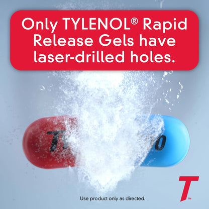 Tylenol Extra Strength Acetaminophen Rapid Release Gels, Fast, Strong Pain Relief, Fever Reducer Medicine, 500 mg Gelcaps with Laser‑Drilled Holes for Fast Release, Value Size, 225 Count - Maple Wellness Supplements