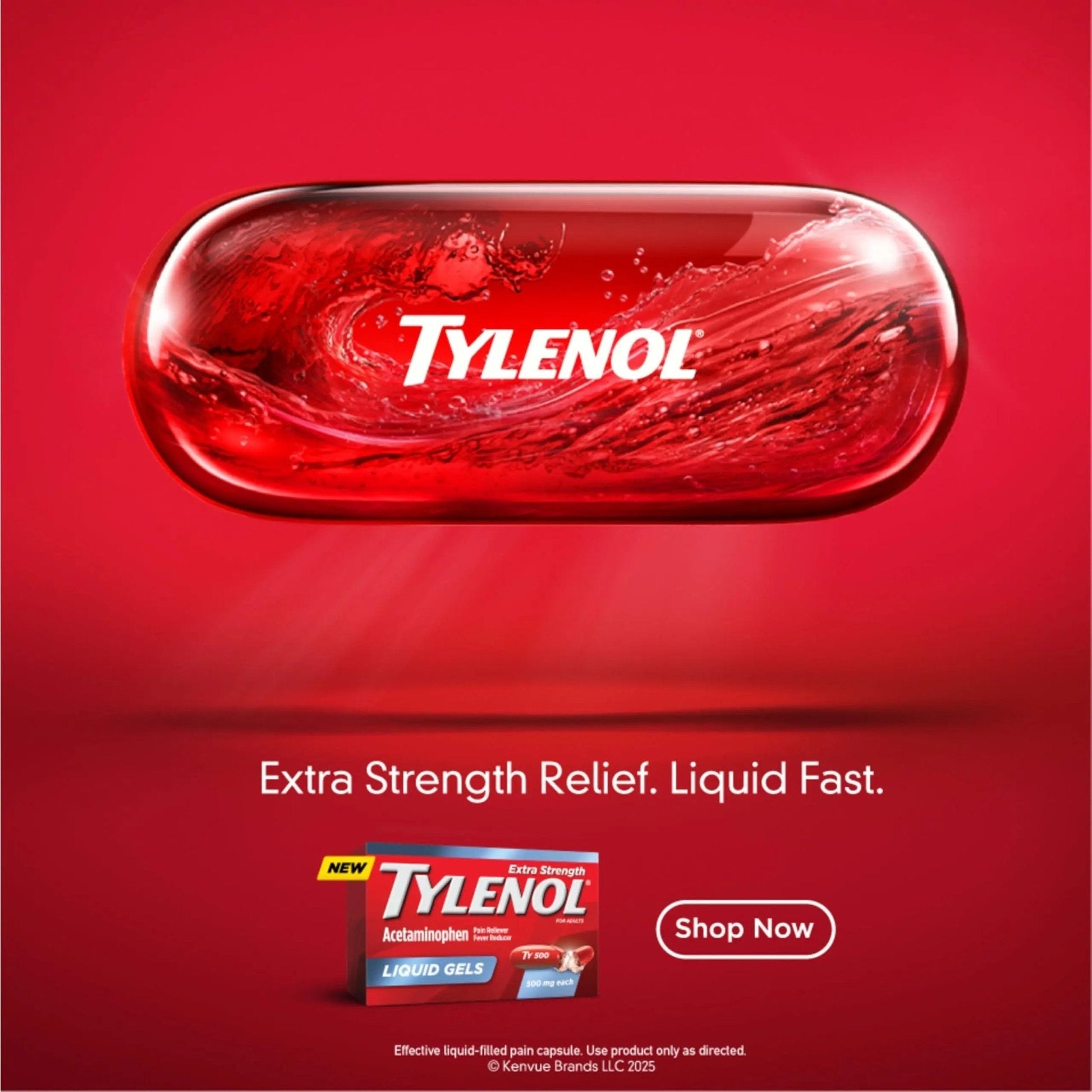 Tylenol Extra Strength Liquid Gels, Fast, Strong Pain Relief, Fever Reducer for Adults with 500 mg Acetaminophen, Fast-Acting Liquid Gel Capsules for Headaches & Minor Pain Relief, 75 Count - Maple Wellness Supplements