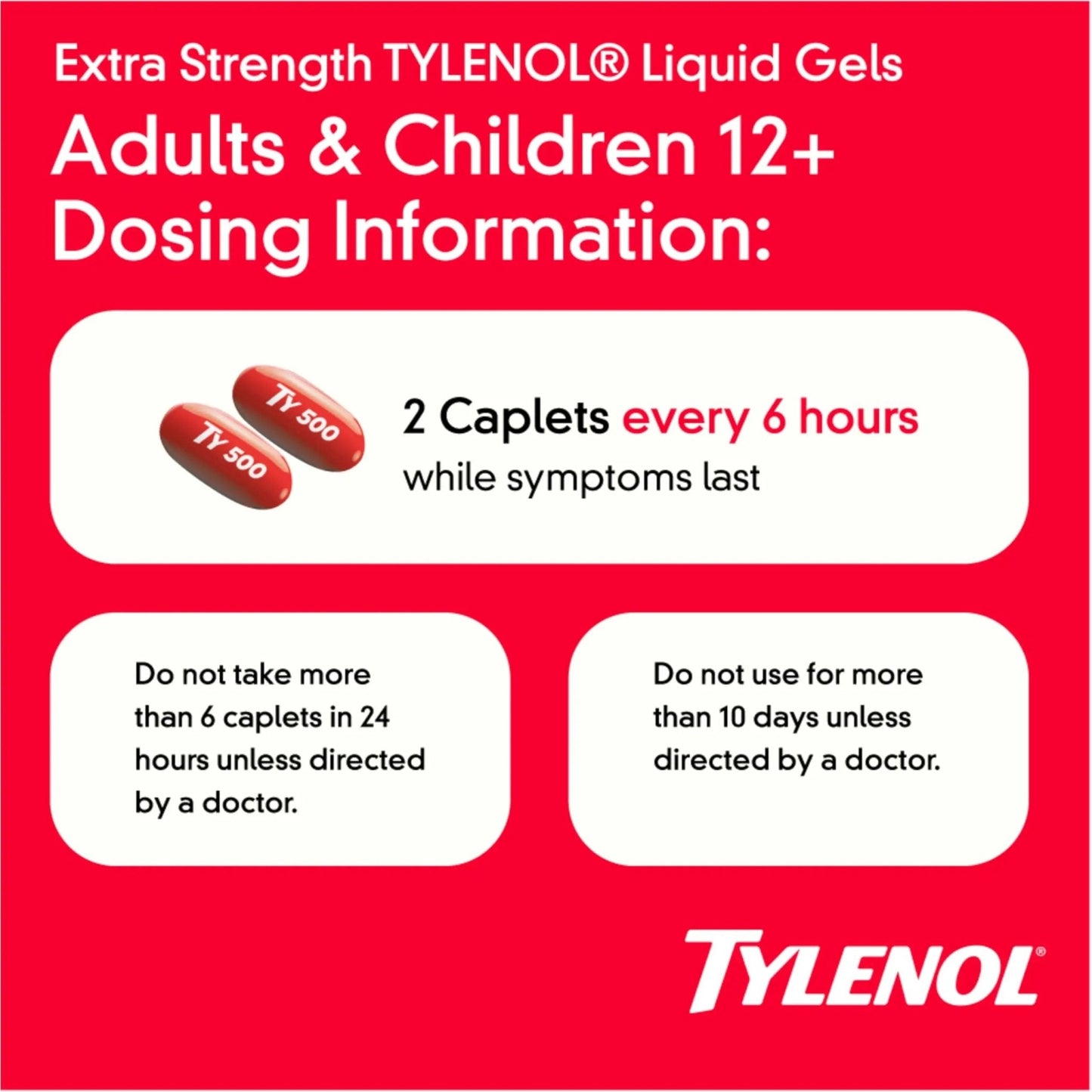 Tylenol Extra Strength Liquid Gels, Fast, Strong Pain Relief, Fever Reducer for Adults with 500 mg Acetaminophen, Fast-Acting Liquid Gel Capsules for Headaches & Minor Pain Relief, 75 Count - Maple Wellness Supplements