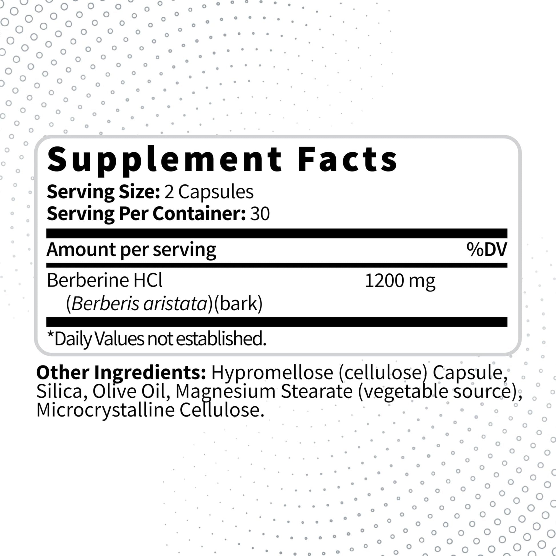 Type Zero Berberine HCL 1200mg 60 Capsules - Clean, Non-GMO, Gluten Free Supplement - Maple Wellness Supplements