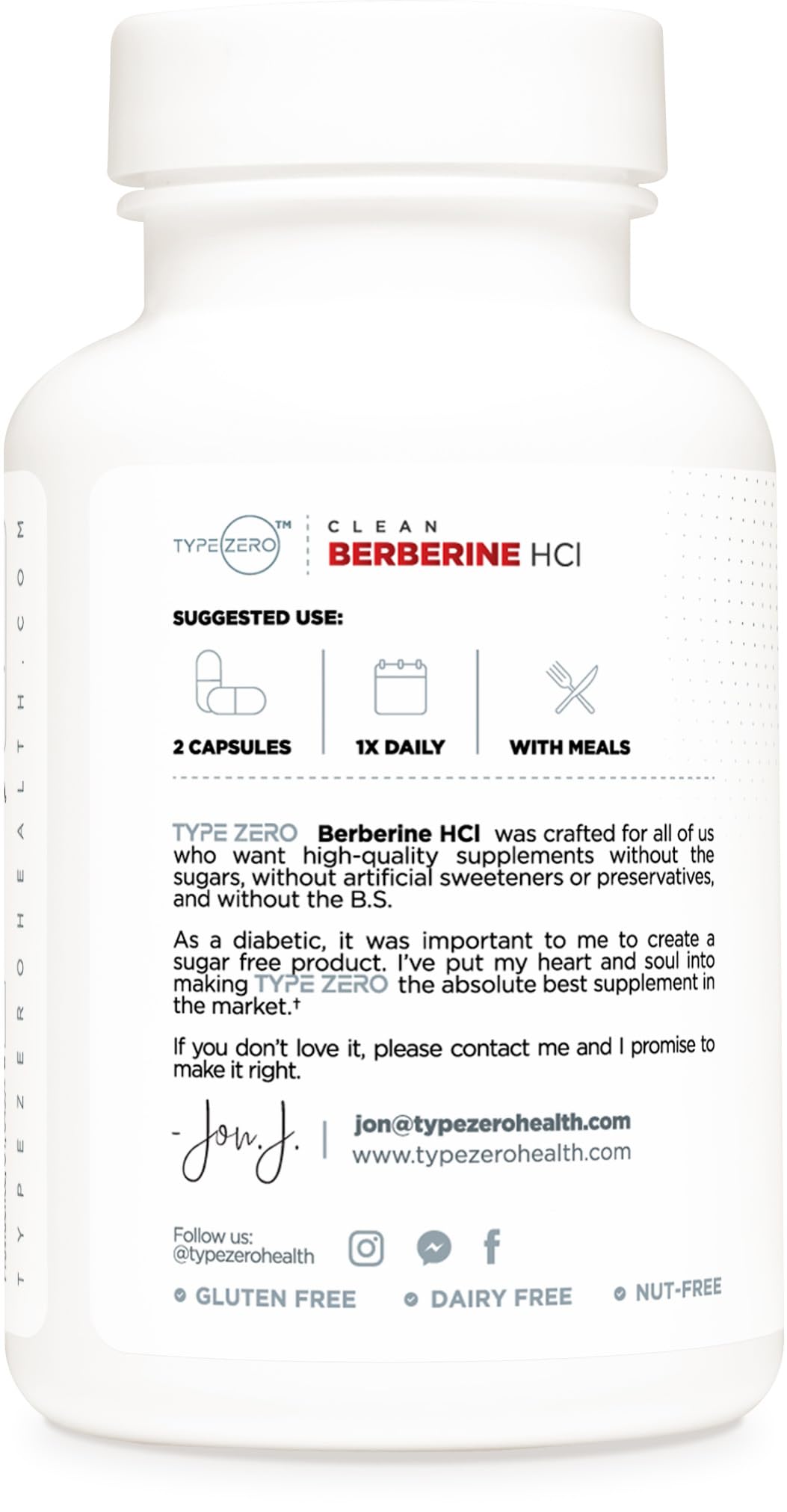 Type Zero Berberine HCL 1200mg 60 Capsules - Clean, Non-GMO, Gluten Free Supplement - Maple Wellness Supplements