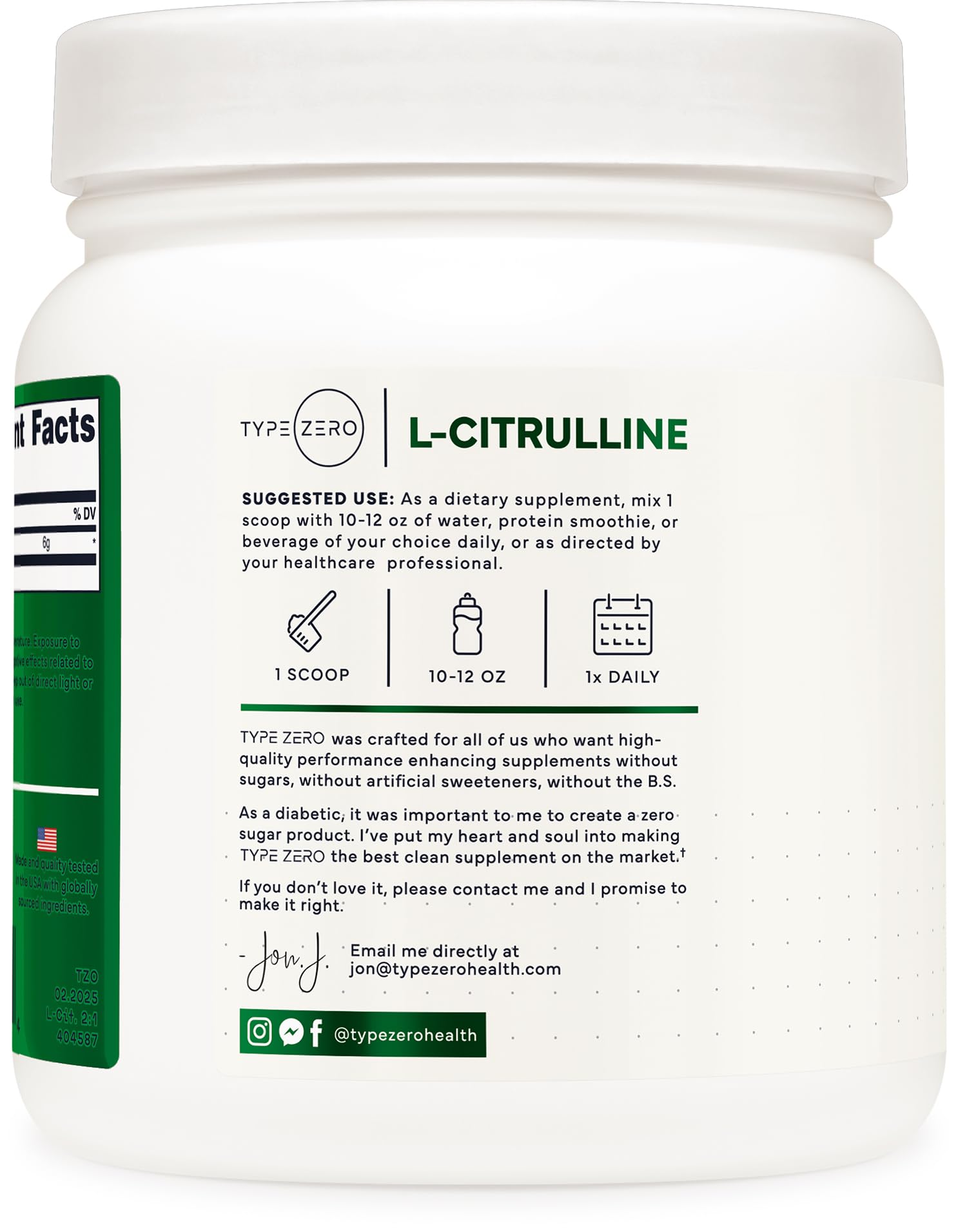 Type Zero Clean L-Citrulline Malate 2:1 Powder Drink Mix (500g, Unflavored) (83 Servings) - Keto Friendly, Gluten Free, Non-GMO - Maple Wellness Supplements