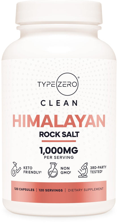 Type Zero Himalayan Rock Salt Capsules (120 Capsules) (1000mg per Serving) - Maple Wellness Supplements