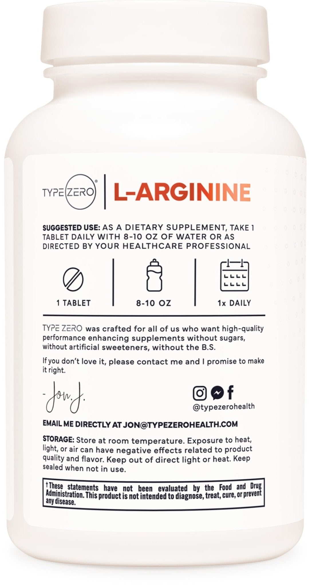 Type Zero L-Arginine 90 Tablets 1,000 mg per Serving - Non-GMO - Maple Wellness Supplements