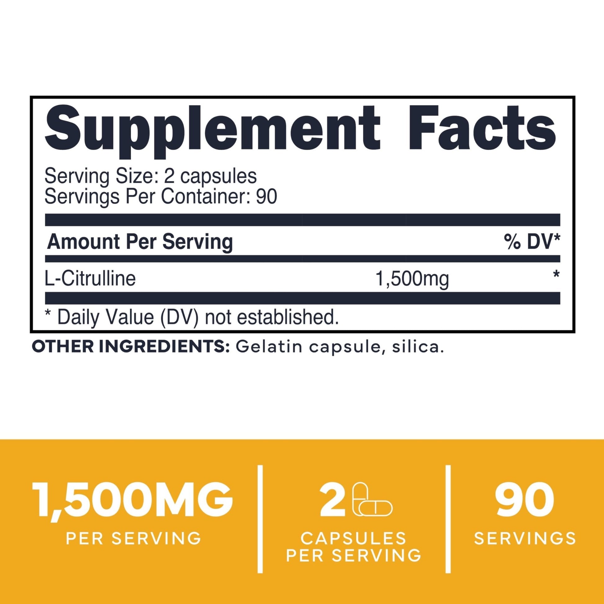 Type Zero L-Citrulline Capsules (180 Capsules) (1500 mg per Serving) - GMO-Free - Maple Wellness Supplements