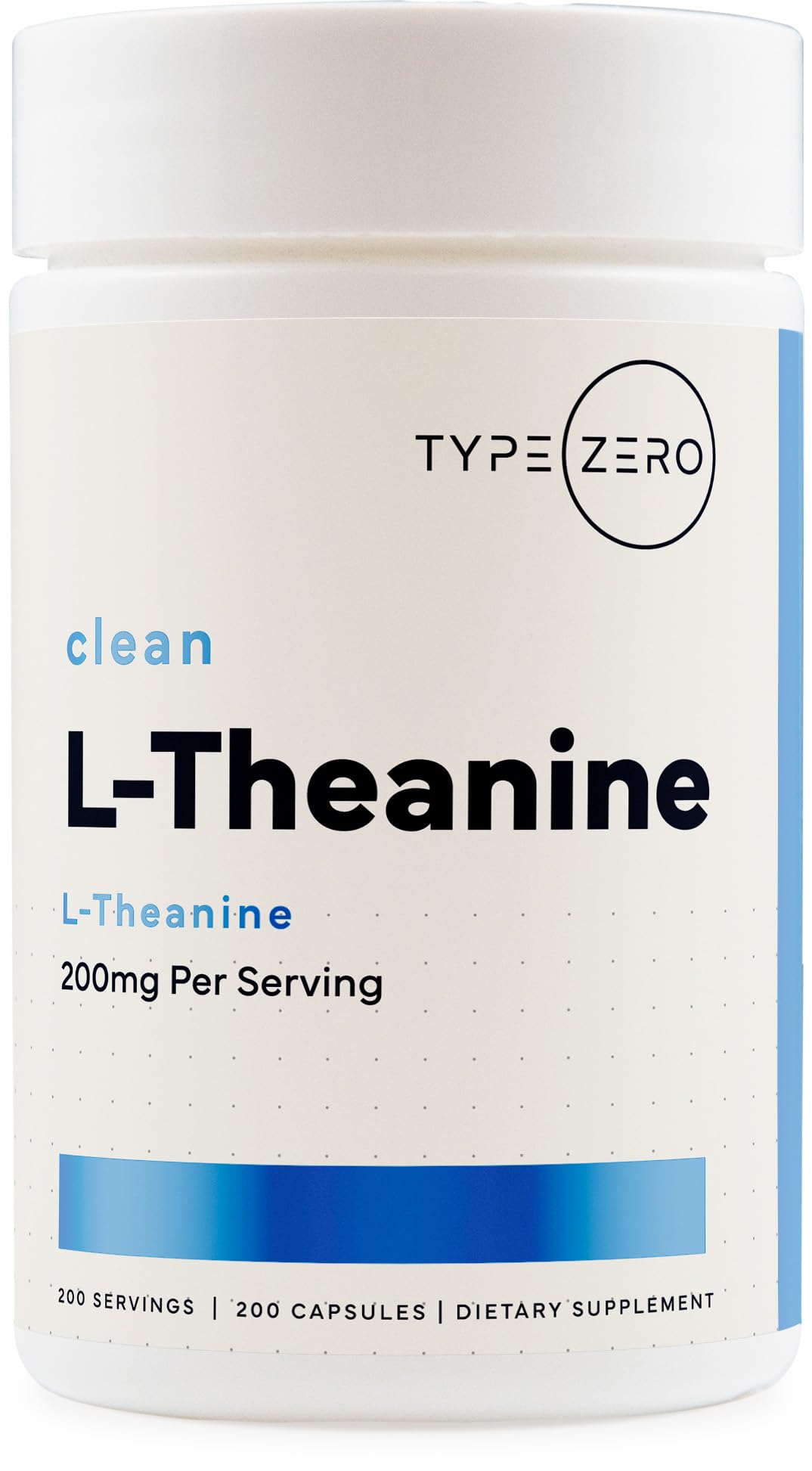 Type Zero L-Theanine (200mg) 200 Capsules - Clean L-Theanine Supplement, Keto, GMO-Free - Maple Wellness Supplements
