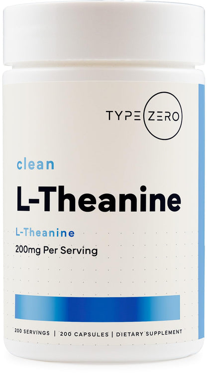 Type Zero L-Theanine (200mg) 200 Capsules - Clean L-Theanine Supplement, Keto, GMO-Free - Maple Wellness Supplements