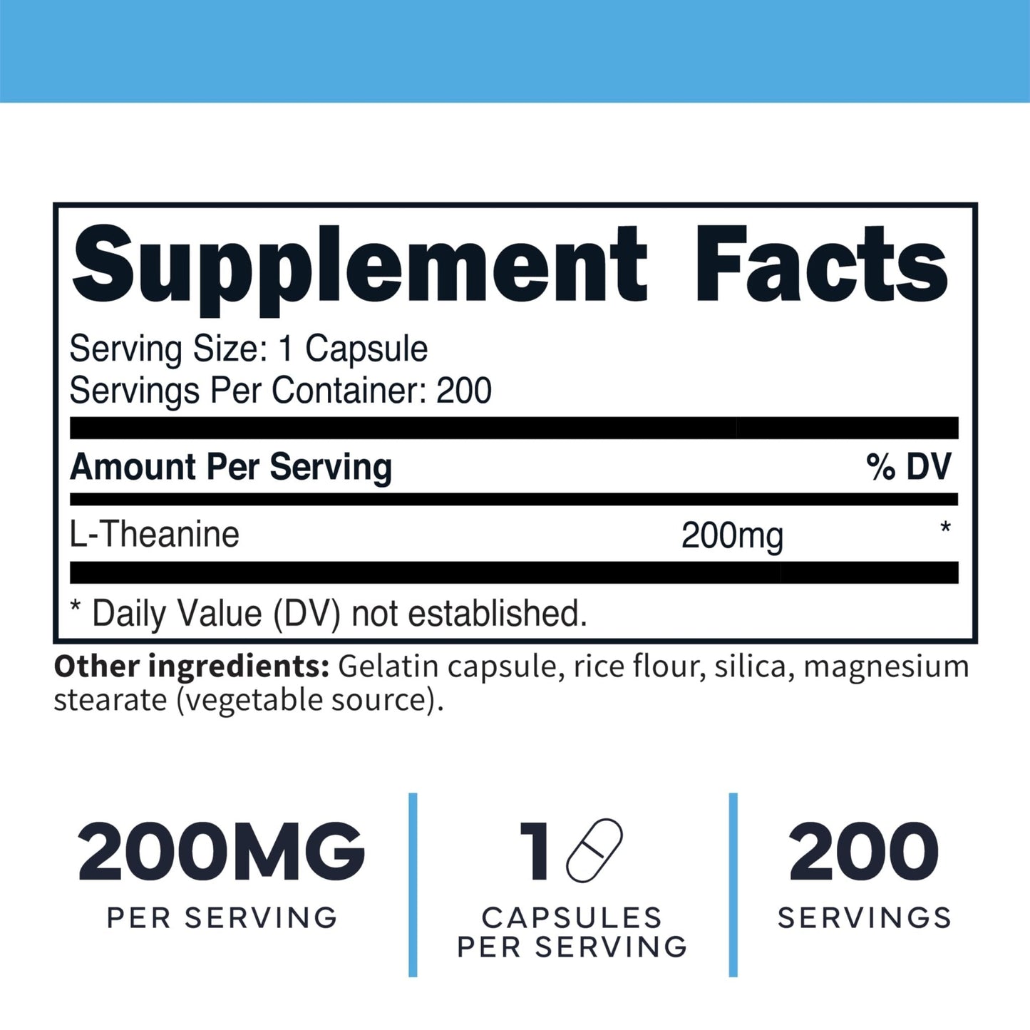 Type Zero L-Theanine (200mg) 200 Capsules - Clean L-Theanine Supplement, Keto, GMO-Free - Maple Wellness Supplements