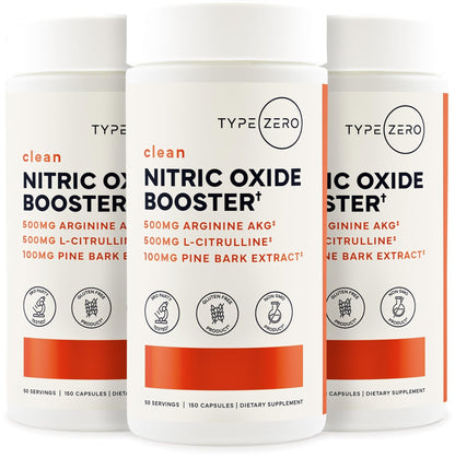 Type Zero Nitric Oxide 6X Booster, 150 Veggie Capsules - Natural Supplement - Beetroot, Arginine AKG, Citrulline, Pine Bark, Garlic & VIT C | Nitrous Oxide - Maple Wellness Supplements