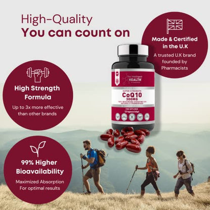 Ubiquinone Coenzyme Q10 300mg Softgel Capsules, 120 Super Strength Vegan Friendly - Maple Wellness Supplements