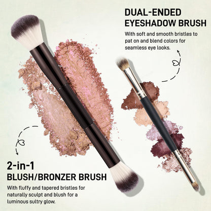 UCANBE Full Size Baked Makeup Palette Set - Include Blush, Bronzer, 8 Eyeshadows & Brushes, Pigmented All-in-One Face & Eye Compact Powder Beauty Holiday Gift Kit for Starter & Pros, Travel Friendly - Maple Wellness Supplements