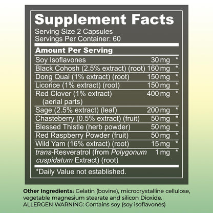 UltaLife Her Harmony Menopause Supplements for Women - Hot Flashes Menopause Relief & Hormone Balance for Women - Contains Black Cohosh, Dong Quai, Red Clover & More - Estrogen Free - 120 Capsules - Maple Wellness Supplements