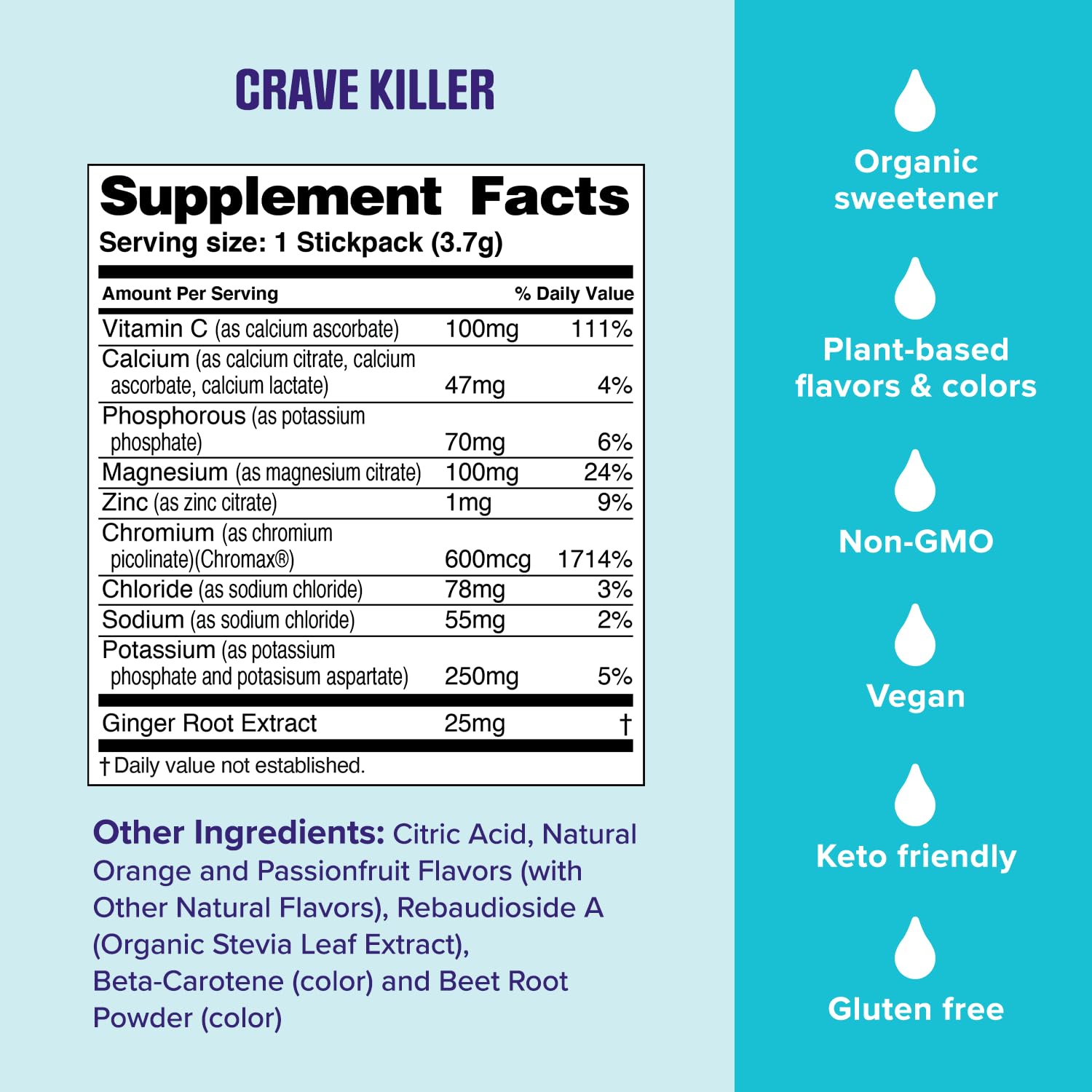Ultima Replenisher Crave Killer Supplement and Electrolytes Powder – Tropical Fusion, 14 Stickpacks – Hydration Packets that Kick Cravings to The Curb - Maple Wellness Supplements