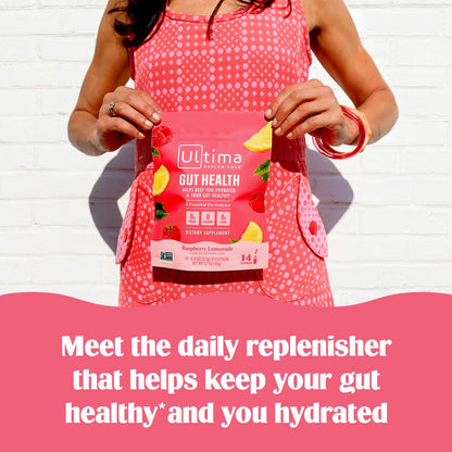 Ultima Replenisher Gut Health Supplement and Electrolytes Powder - Raspberry Lemonade, 14 Stickpacks - Maple Wellness Supplements