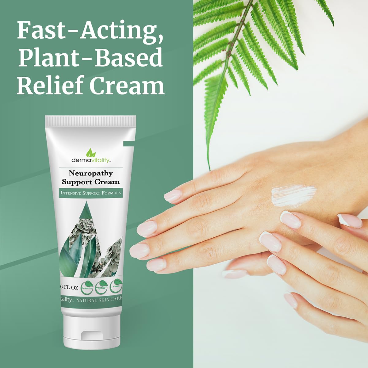 UltimateVitality Neuropathy Support Cream – Natural Organic Cream for Feet, Hands, Legs, Toes Includes Arnica, Capsicum Frutescens Fruit Extract, Peppermint a Ginger - 6 Ounces - Maple Wellness Supplements