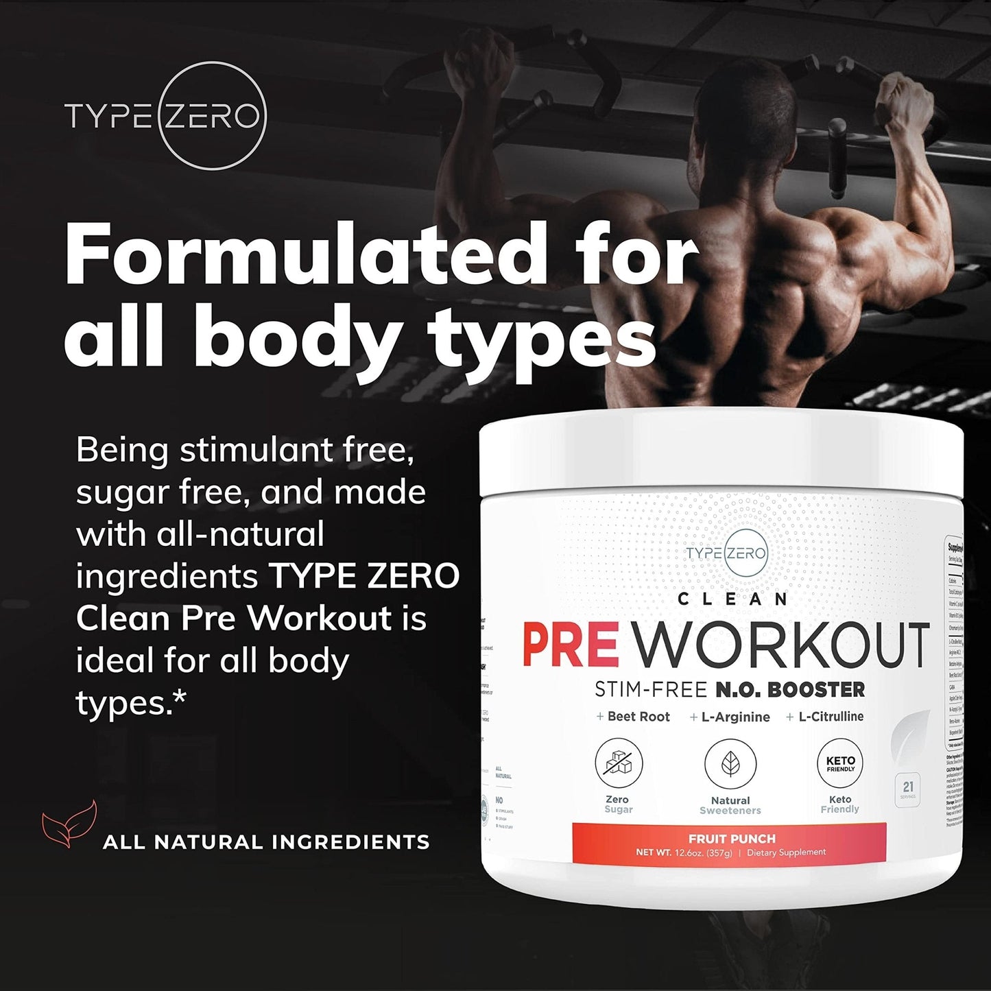 Ultra Clean Stim Free Pump Pre Workout + Nitric Oxide Booster (Fruit Punch) Beetroot, 7G Arginine Citrulline Malate, Betaine, Beta A, ACV+ - Sugar/Caffeine Free Natural Non Stim Preworkout Men & Women - Maple Wellness Supplements