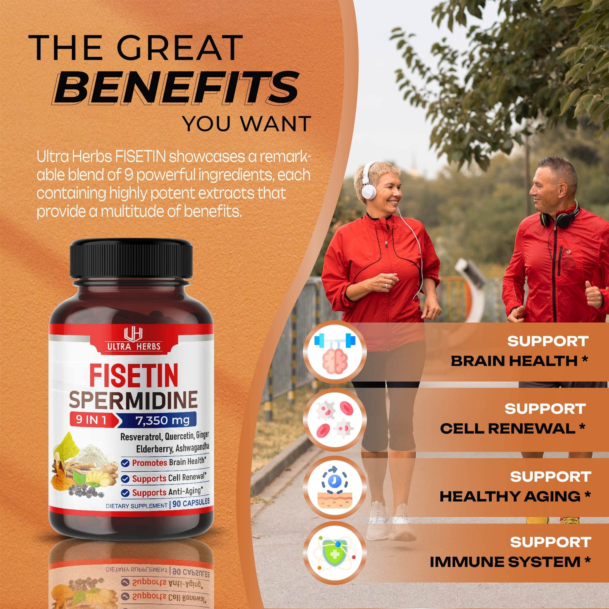 Ultra Fisetin Supplements Complex 7350mg Resveratrol 1000mg Quercetin 200mg - Maple Wellness Supplements