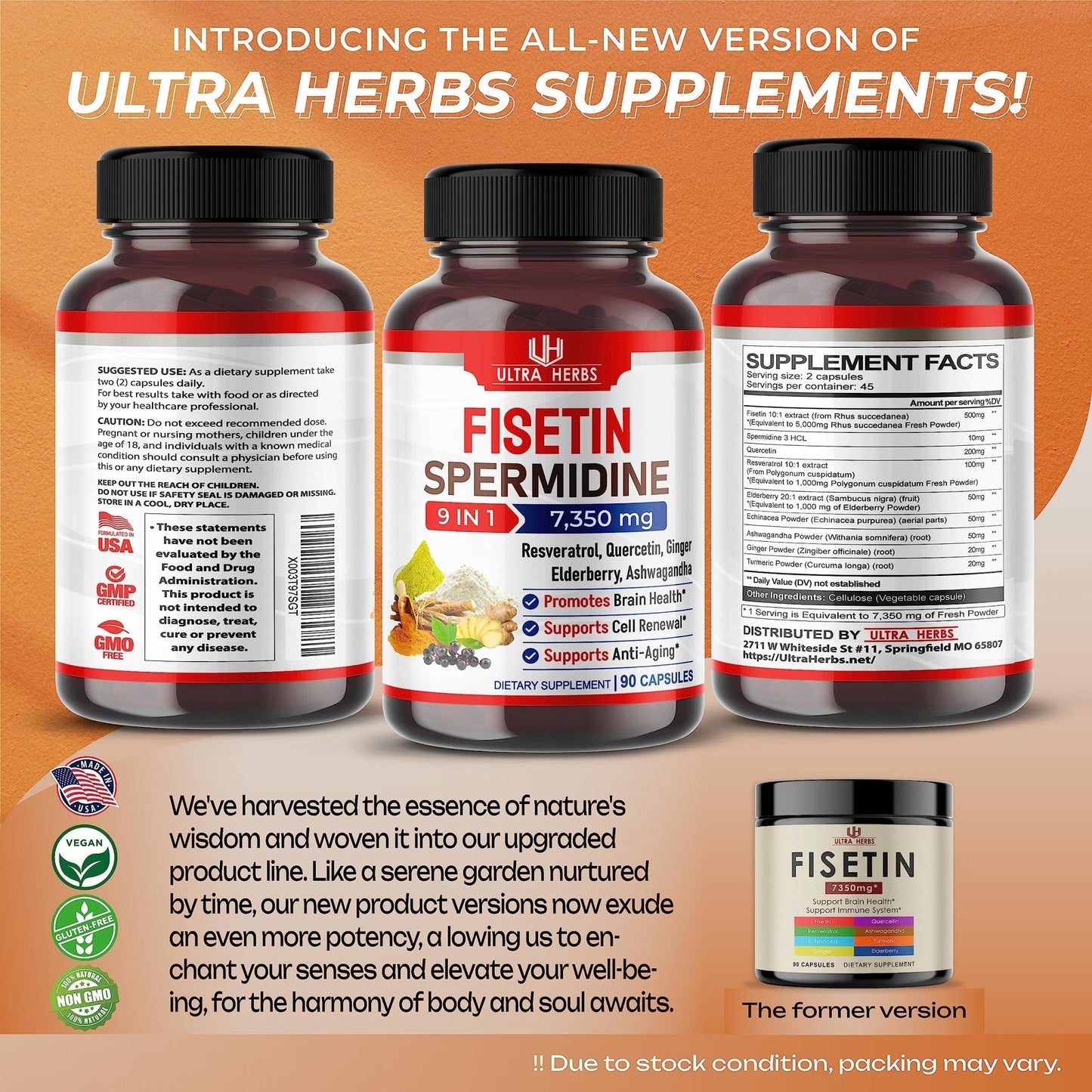 Ultra Fisetin Supplements Complex 7350mg Resveratrol 1000mg Quercetin 200mg - Maple Wellness Supplements