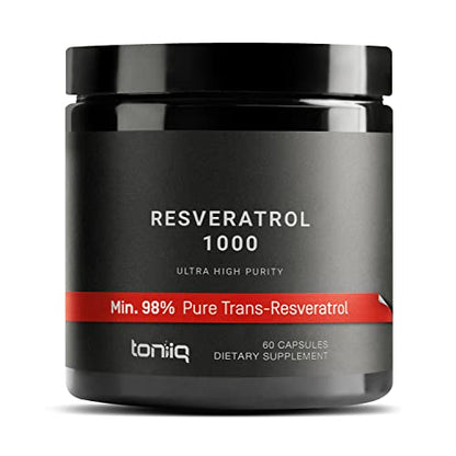 Ultra High Potency Third-Party Tested Trans Resveratrol 1000mg - 98% Pure - Maple Wellness Supplements
