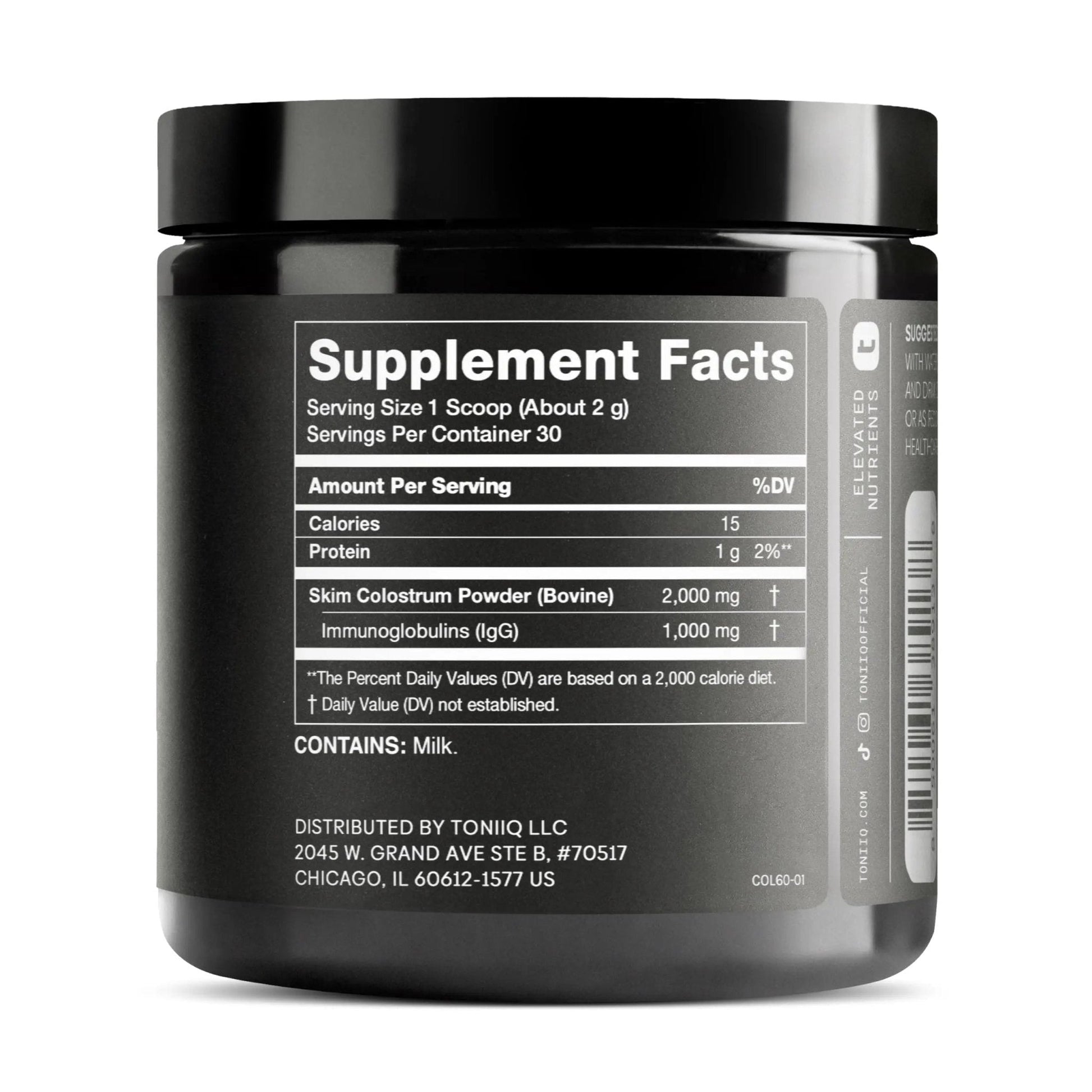 Ultra High Strength Bovine Colostrum Powder - 50% IgG - 2,000mg per Serving - Third Party Tested for Potency - Supports Immune, Gut, and Skin Health - 30 Servings -Premium Bovine Colostrum Supplement - Maple Wellness Supplements