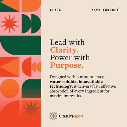 Ultra Life Sport - Alpha Nootropic - 30 Capsule Body and Brain Supplements for Memory and Focus - L-Theanine, B Vitamins, Lion's Mane, Cordyceps Mushrooms, Vitamin D3, K2 MK-7, Lemon Balm and Ginkgo - Maple Wellness Supplements