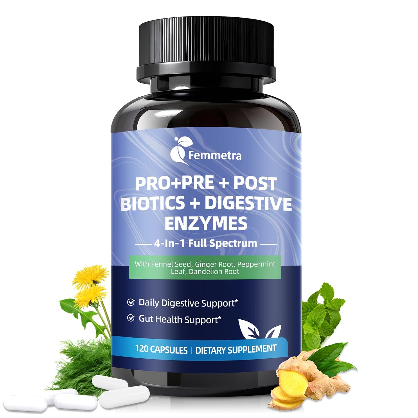 Ultra Probiotics for Women Men 200 Billion CFU - 36 Strains 14 Digestive Enzymes, 4 Anti-Bloat Herbs, 3 Prebiotic Fibers & 4 Postbiotics, Gut, Digestive, Regularity - Maple Wellness Supplements