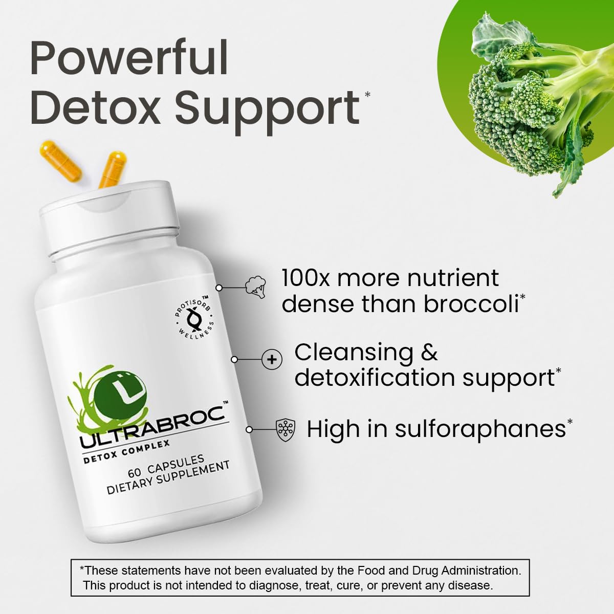 UltraCur Detoxification Supplement | Broccoli Seed Extract & Protisorb Curcumin, Sulforaphane Glucoraphanin, Liver Support, Antioxidant Supplement, Fast Absorption | 60 Veg Capsules - Maple Wellness Supplements