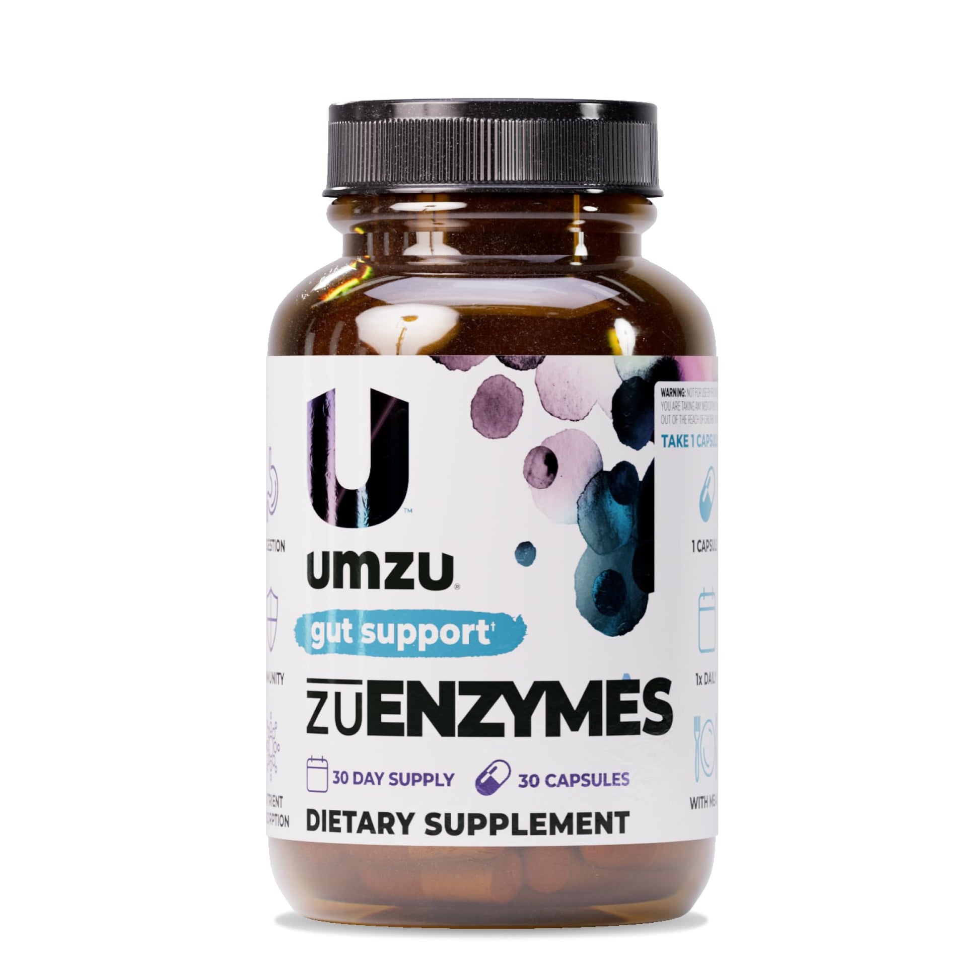 UMZU zuEnzymes Digestive Support Supplement, (30 Day Supply) – 21 Enzyme Blend with Lipase Protease & Amylase – Digestive Enzymes for Gut Health & Probiotic Daily - Maple Wellness Supplements