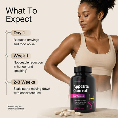 UNALTERED Appetite Control for Women - Support Cravings, Fullness, & Weight Management - Dietary Supplement with Chromium Picolinate & Glucomannan - Maple Wellness Supplements