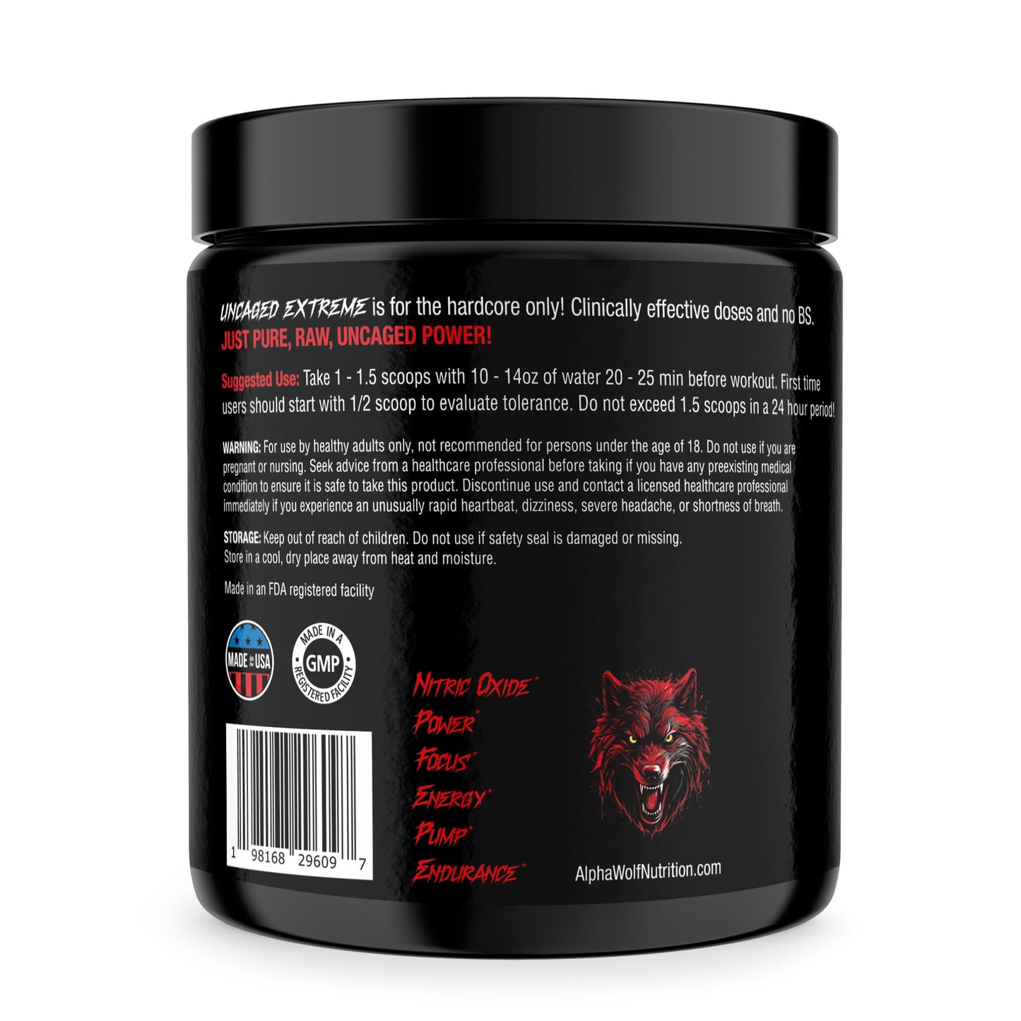 Uncaged Extreme Pre-Workout Powder - Extreme Energy, Focus, Nitric Oxide & Muscle - Maple Wellness Supplements