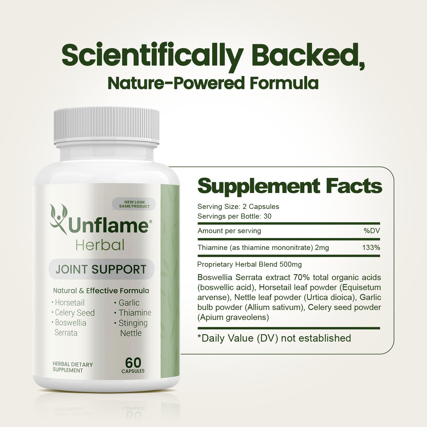 Unflame Herbal Supplement – Botanical Support for Joints, Back, and Muscles – 60 Capsules – Natural Herbal Blend – Dietary Supplement - Maple Wellness Supplements
