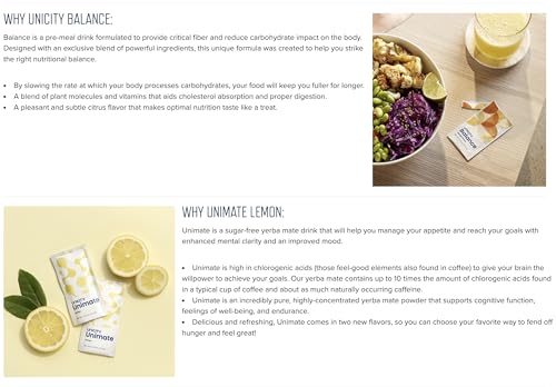 Unicity Feel Great System - Balance 60 Pack & Great Tasting Lemon Unimate - Maple Wellness Supplements