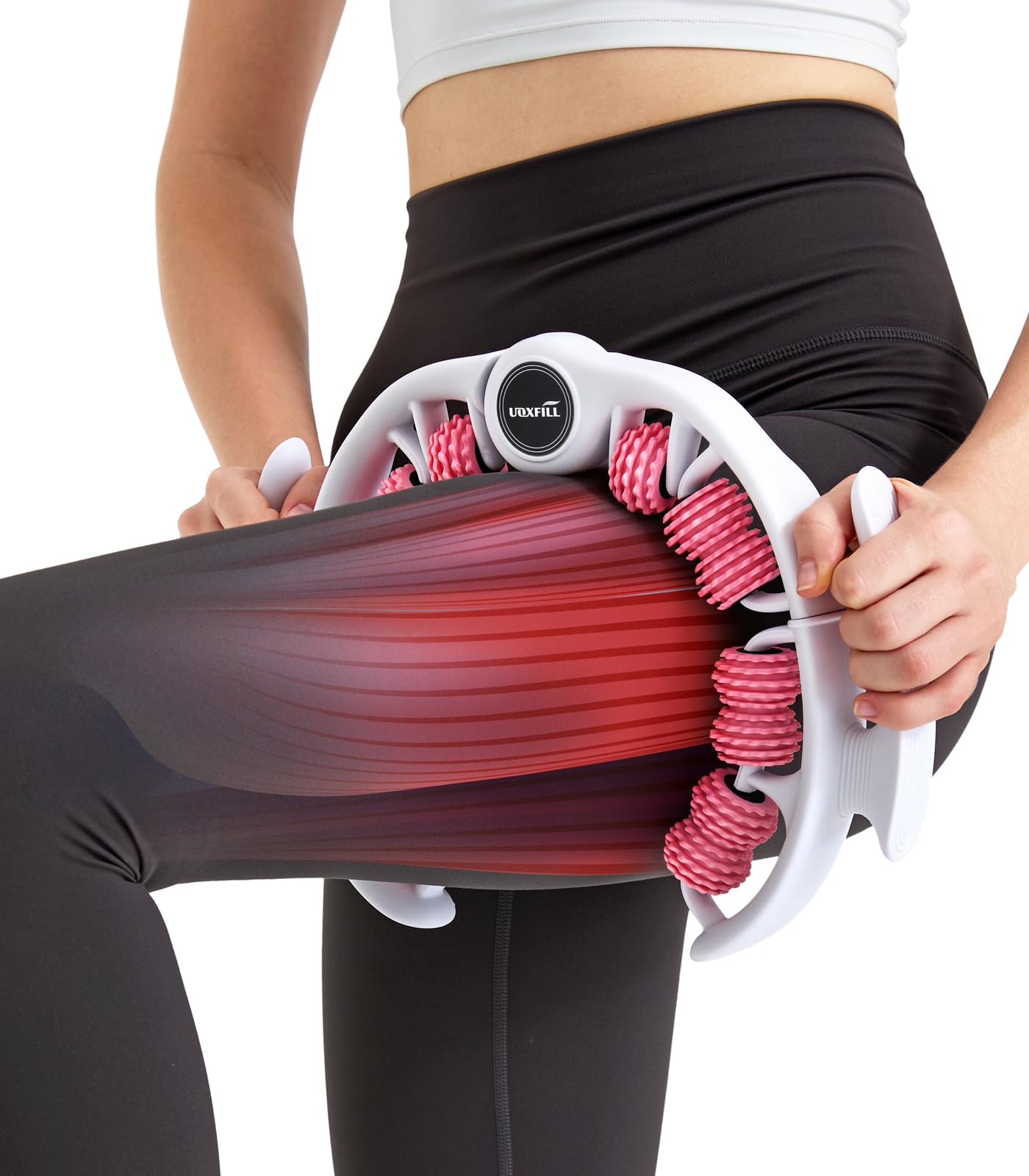 Uoxfill Cellulite massage tool | 360°removable cellulite remover for legs & Lymphatic Drainage Massager | Fascia Blaster for Contoured & Smoother Skin,Tool for Sore Arms, Legs, Stomach & Buttocks Pink - Maple Wellness Supplements