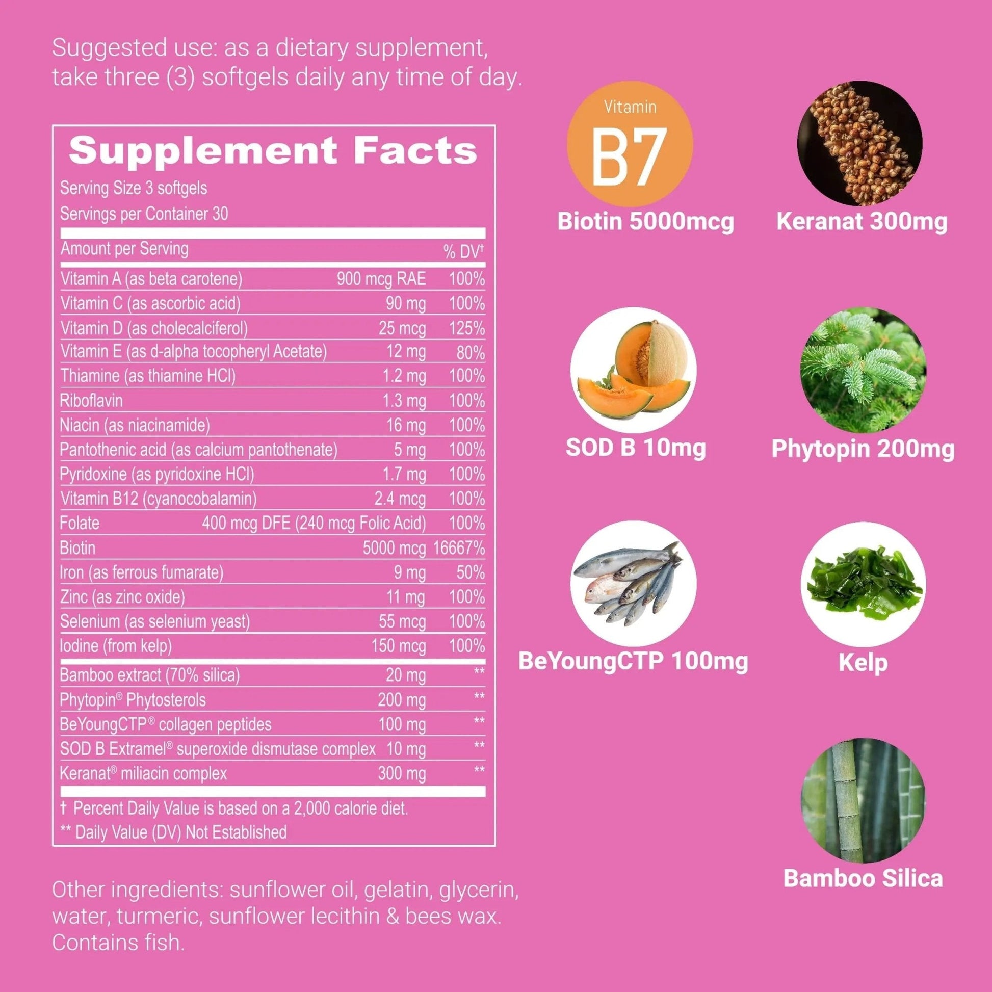UpNourish Hair Growth Vitamins for Women - Proven Hair Supplement with KERANAT, DHT Blocker PHYTOPIN, Biotin 5000 mcg & SOD, Hair Vitamins for Faster Hair Growth, Hair Loss & Thinning Hair - 90 ct - Maple Wellness Supplements