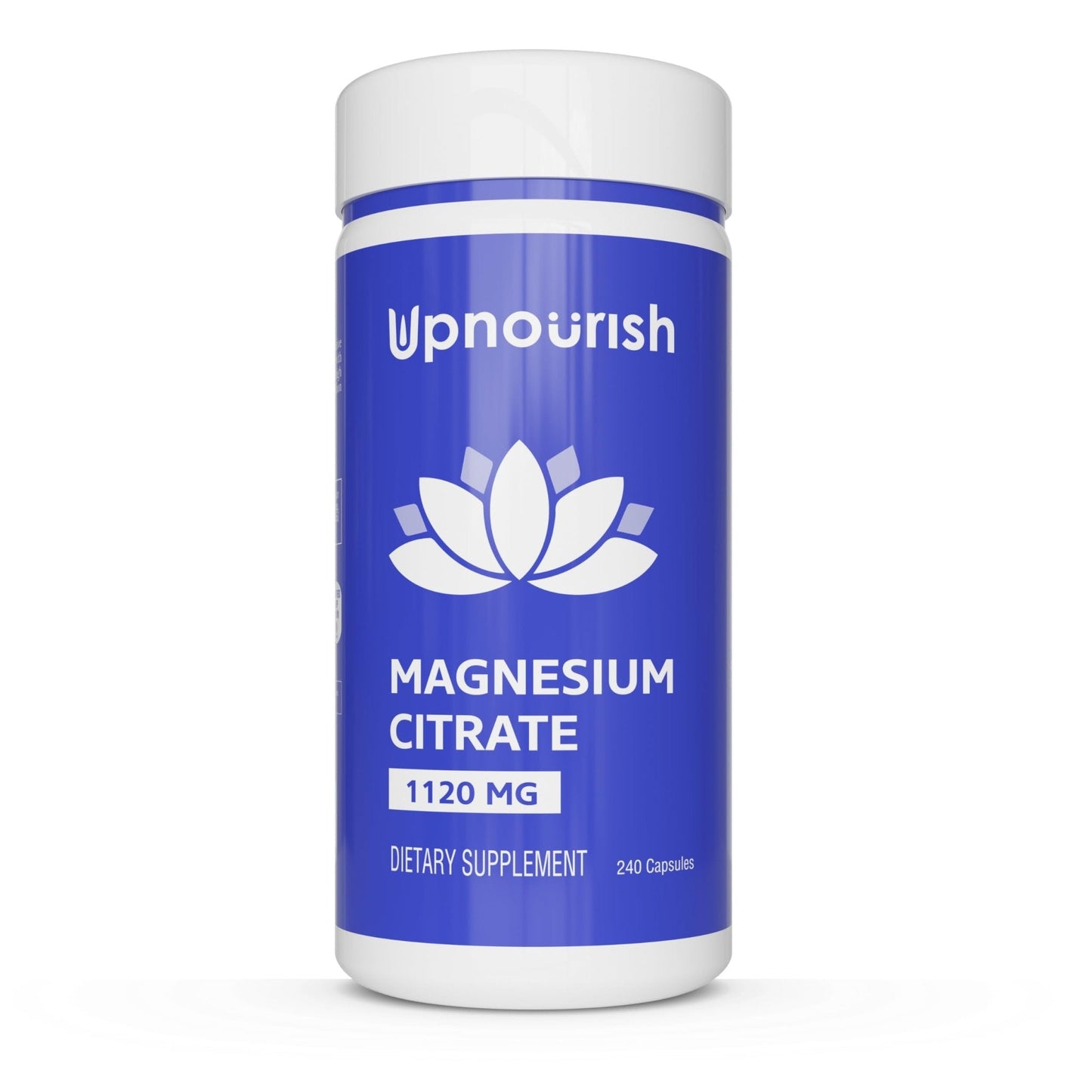 UpNourish Pure Magnesium Citrate (Citrato de Magnesio) 1120mg, 240 Capsules - High Absorption Magnesium Supplement for Women & Men - Natural Calm Magnesium for Constipation, Relax, Cramp Defense - Maple Wellness Supplements