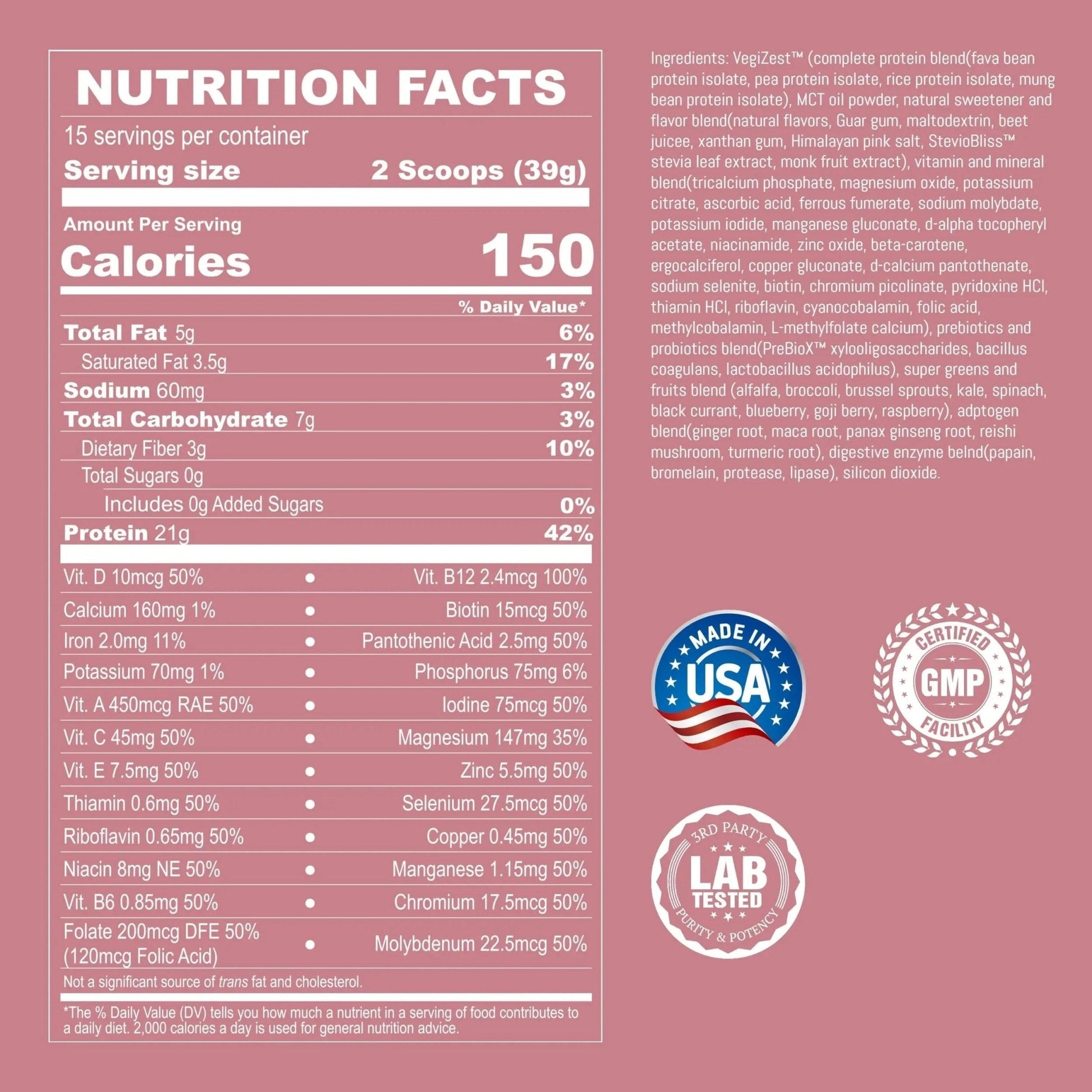 UpNourish Strawberry Banana Vegan Protein Powder 54 Superfoods Powder,1.5 Billion CFU Probiotics 21g Plant Based Protein,No Sugar No Dairy No GMO Dairy Free,Meal Replacement Shake Keto-Friendly Low-Carb Diet,15 Servings - Maple Wellness Supplements