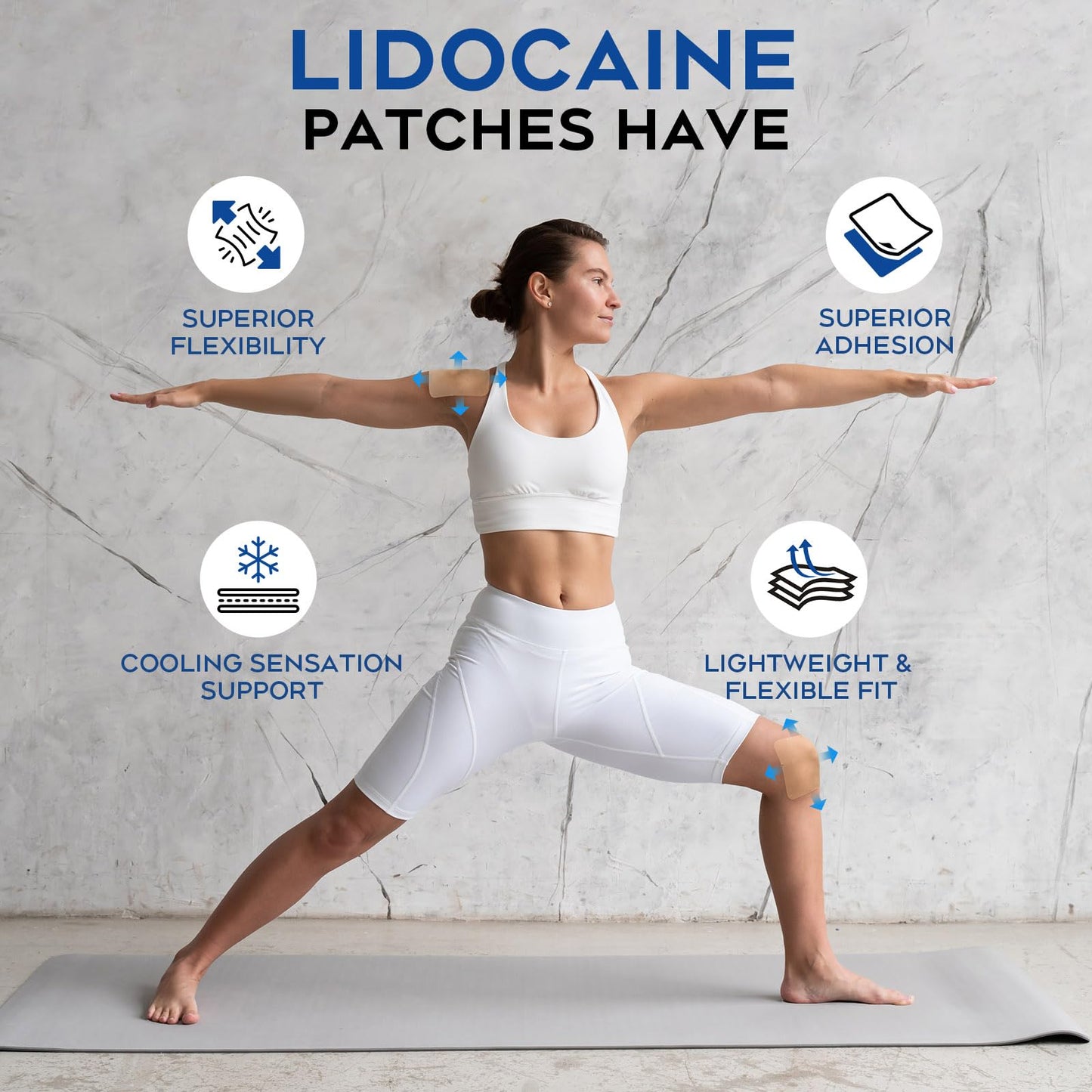 Uposiut Lidocaine Patches, Maximum Strength Lidocaine Patches (40 Patches), for Muscle Pain Relief in The Back, Shoulders, Neck, Knees, and Anks, 12 Hour Pain Relief-G002 - Maple Wellness Supplements