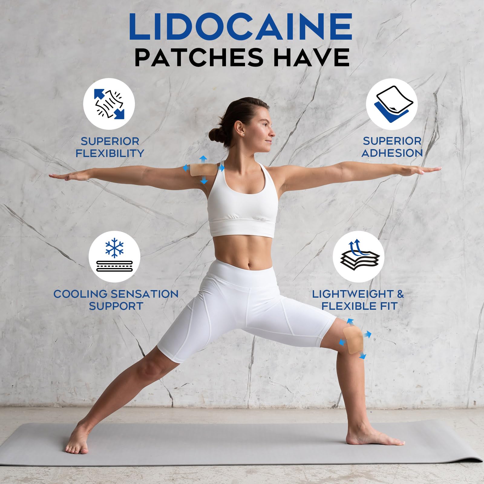 Uposiut Lidocaine Patches, Maximum Strength Lidocaine Patches (40 Patches), for Muscle Pain Relief in The Back, Shoulders, Neck, Knees, and Anks, 12 Hour Pain Relief-G002 - Maple Wellness Supplements