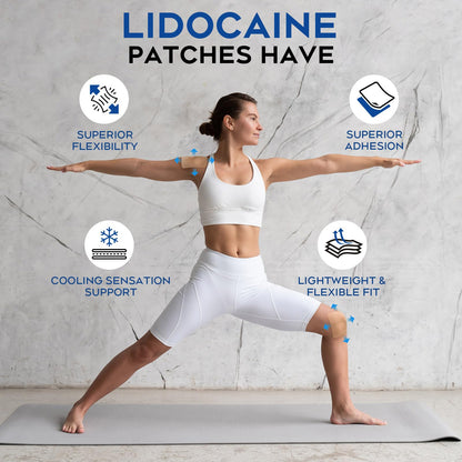 Uposiut Lidocaine Patches, Maximum Strength Lidocaine Patches (40 Patches), for Muscle Pain Relief in The Back, Shoulders, Neck, Knees, and Anks, 12 Hour Pain Relief-G002 - Maple Wellness Supplements